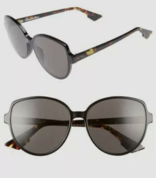 Dior TAONR Black Havana Round oversized Sunglasses - Picture 2 of 10
